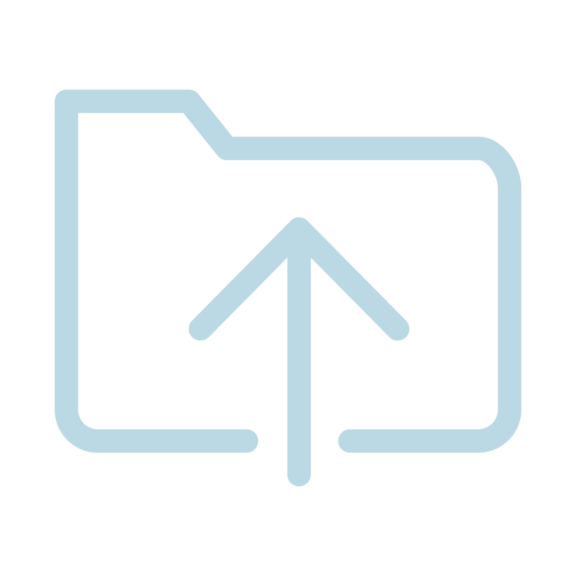 Light blue folder icon with upwards arrow in centre