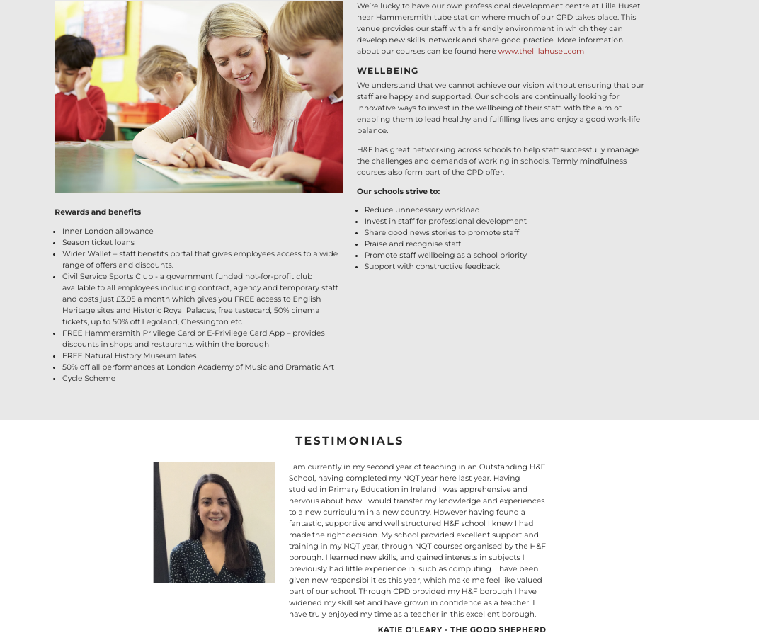 Screenshot 2023-05-16 at 09.26.53 Hammersmith & Fulham careers site benefits screenshot