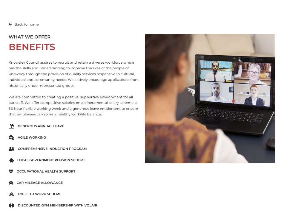 knowsley2 Knowsley careers site benefits screenshot